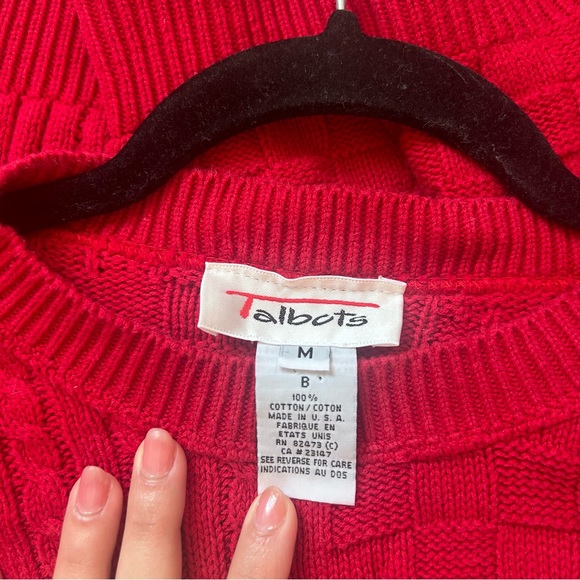 Talbots Red Cotton Sweater-M - Picture 3 of 3